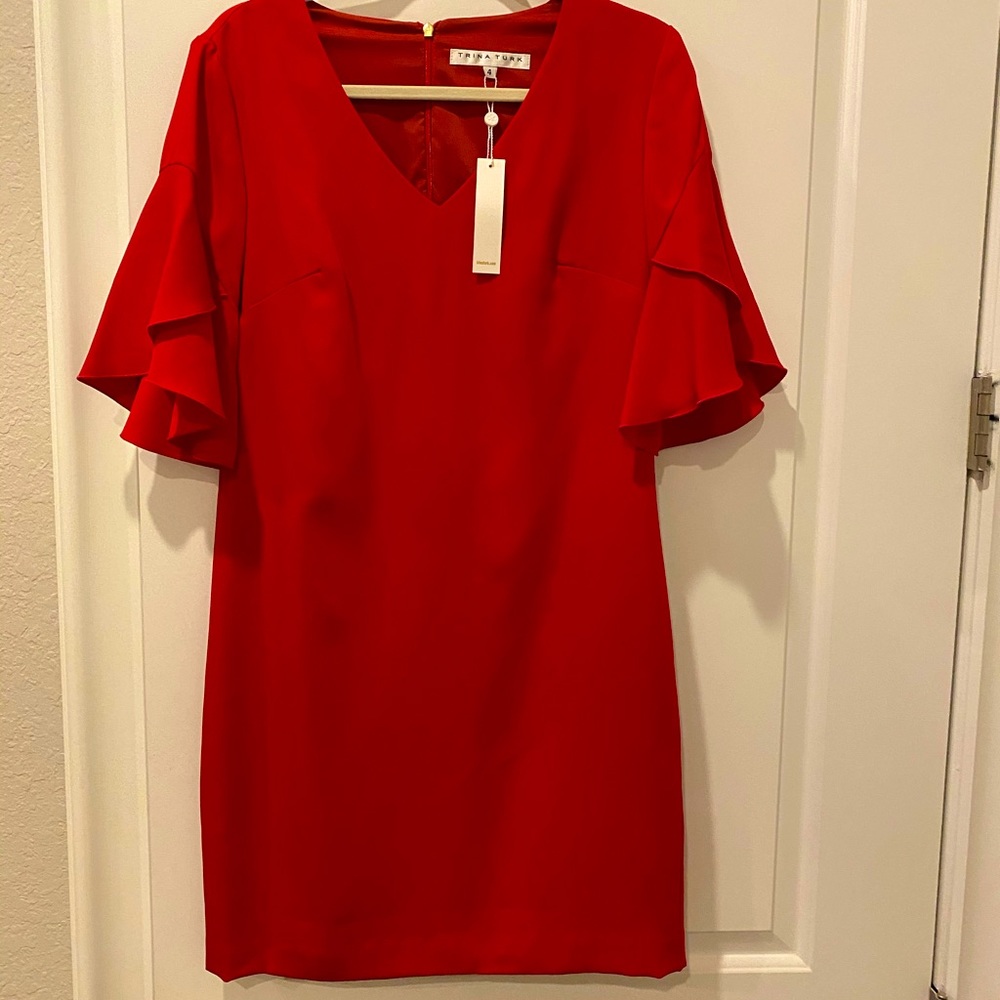 😍Trina Turk Sz 4 Red Dress